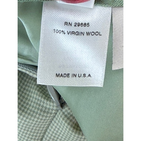 Vtg Pendleton 100% Wool Green Beige Gingham Midi Pencil Skirt 12 Classic - Picture 8 of 13